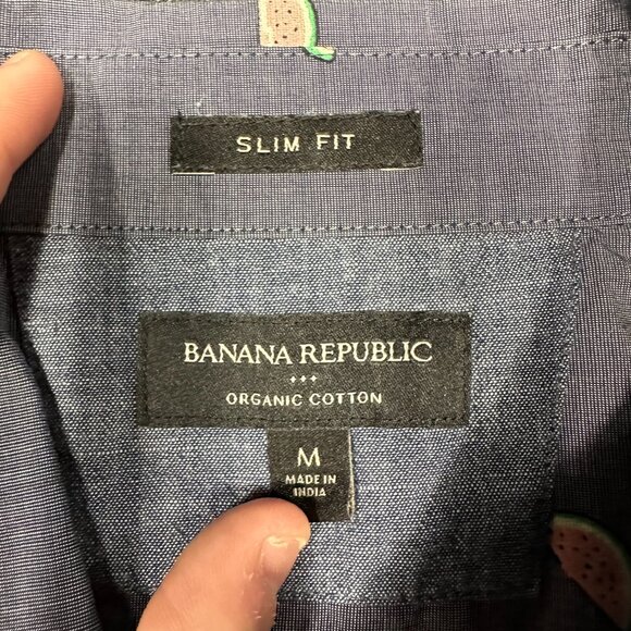 Banana Republic Slim Fit Collard Shirt - Watermelon Design - Picture 3 of 3